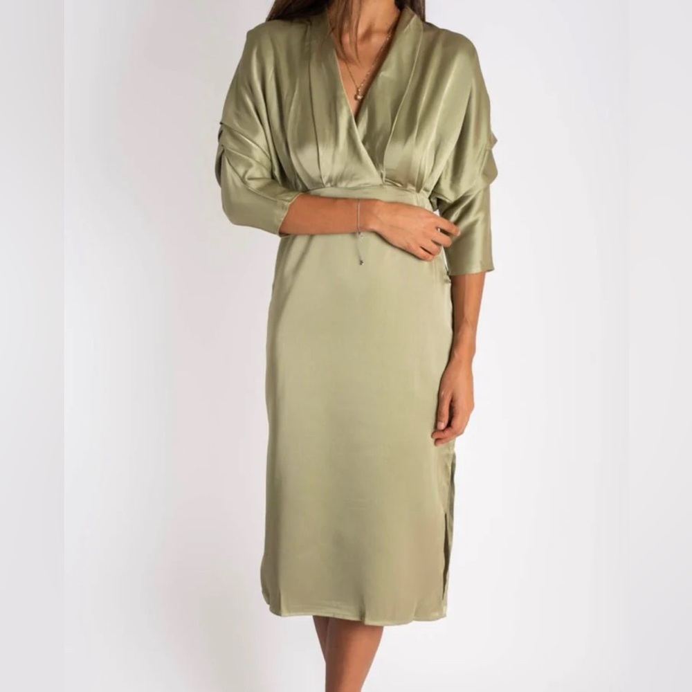 Elegant Olive Green Dress